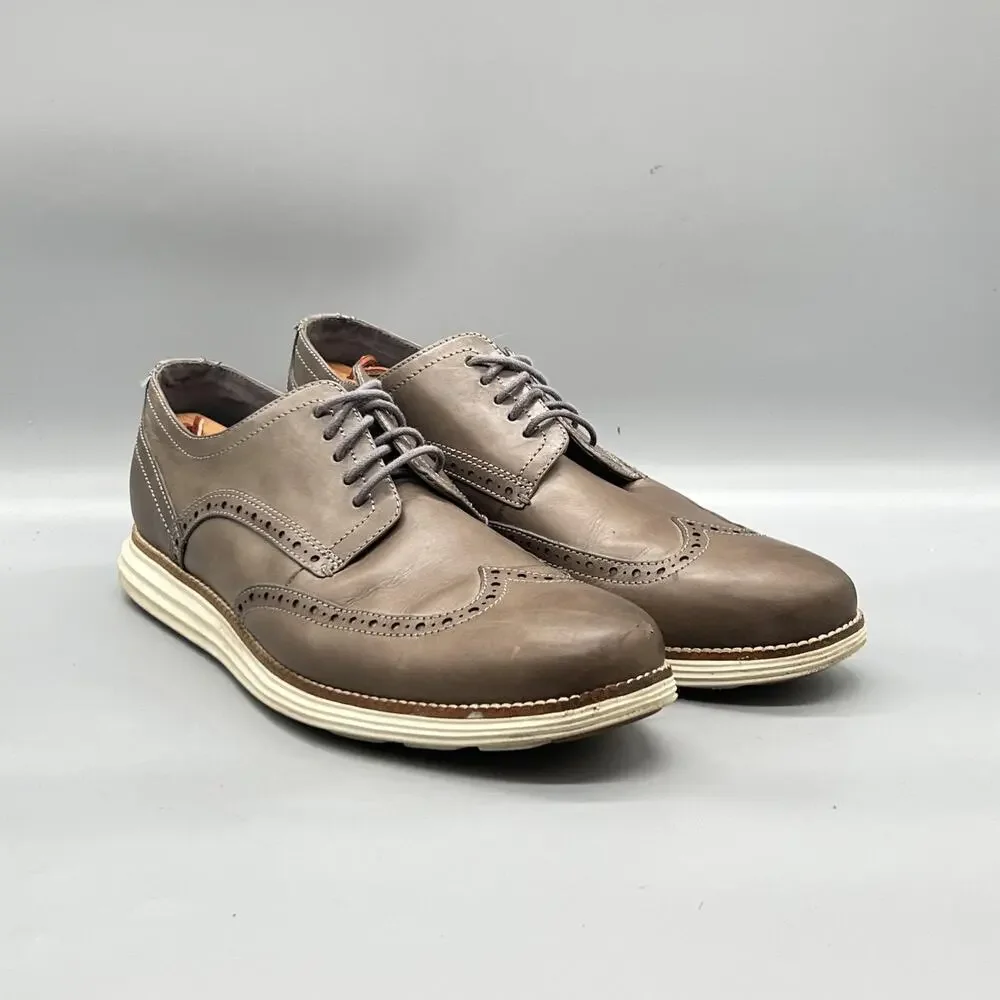 Cole Haan Shoes Mens 11.5 Brown Leather Grand OS Wingtip Oxford Dress Brogue